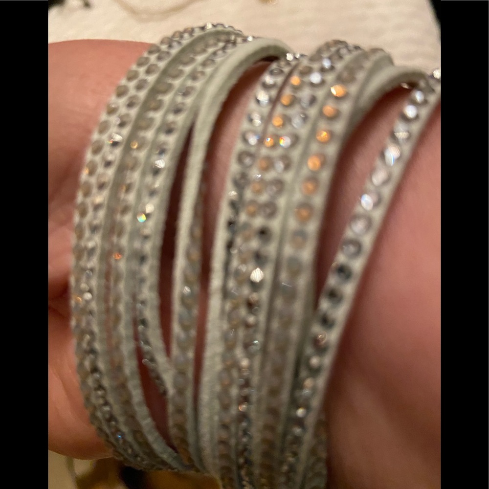 Swarovski leather & crystals bracelet
